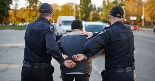 man being arrested
