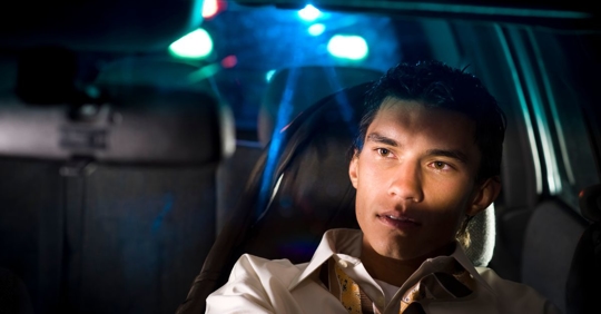 man being pulled over for drunk driving